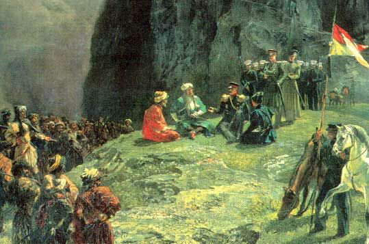 The Meeting of General Kleke von Klegenau and Imam Shamil in 1837 by Gagarin